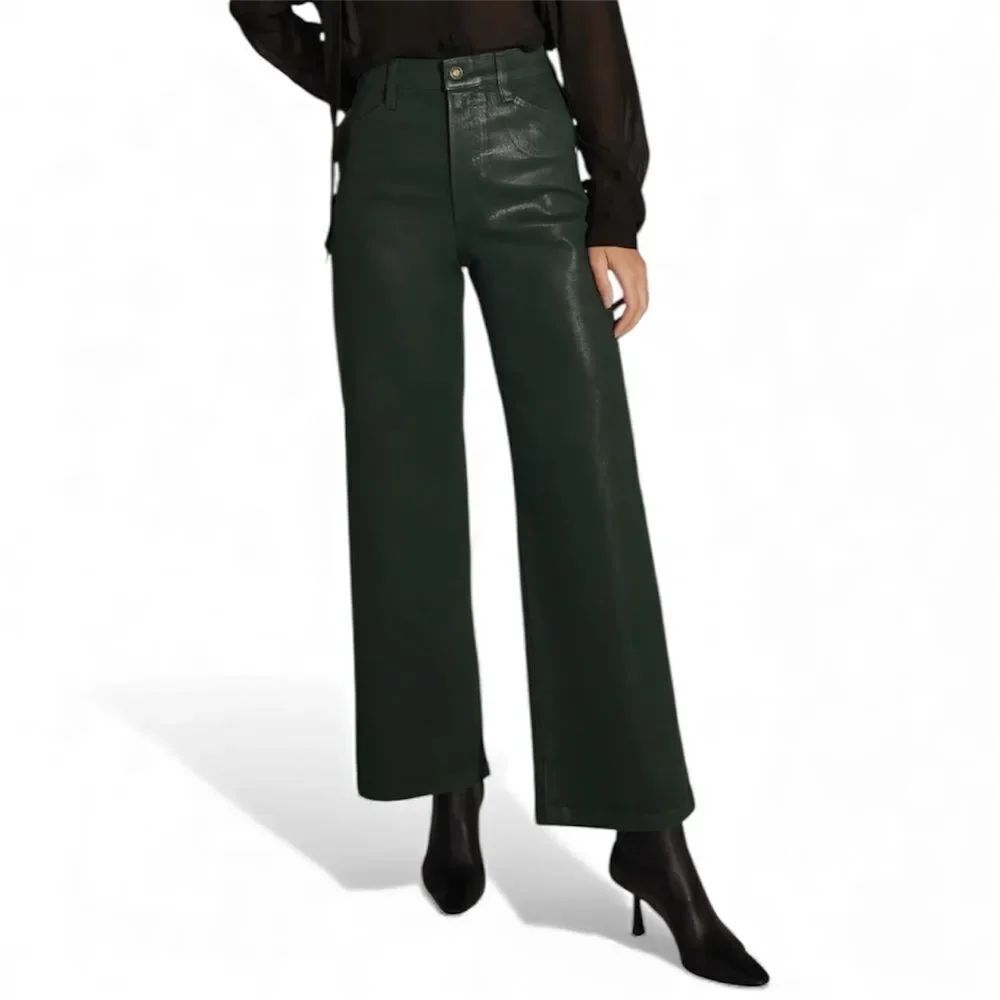 Favorite Daughter The Mischa Coated Super High Waist Wide Leg Jeans